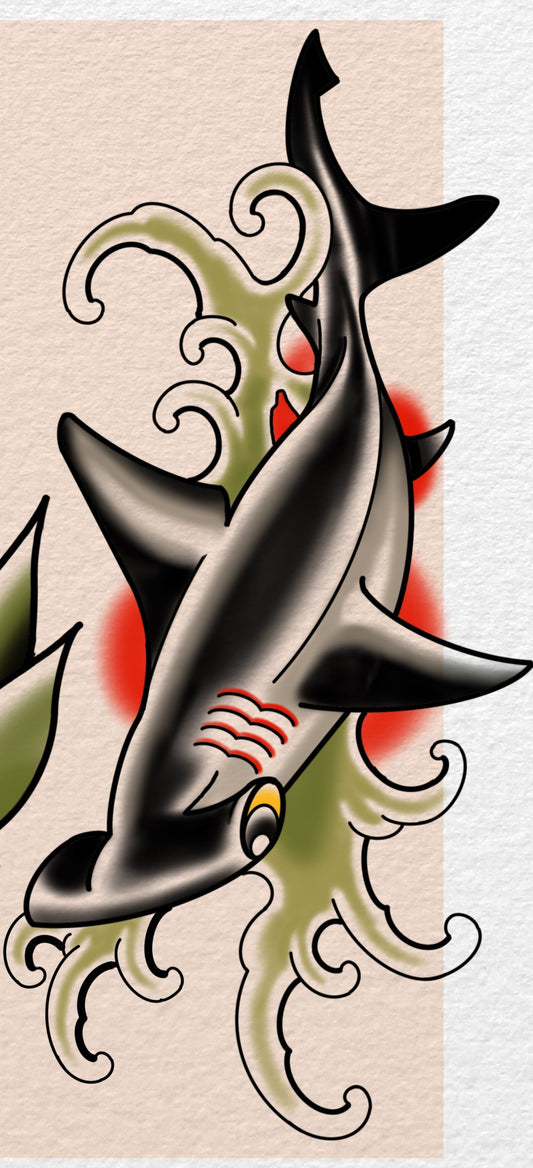 Hammerhead shark making a splash