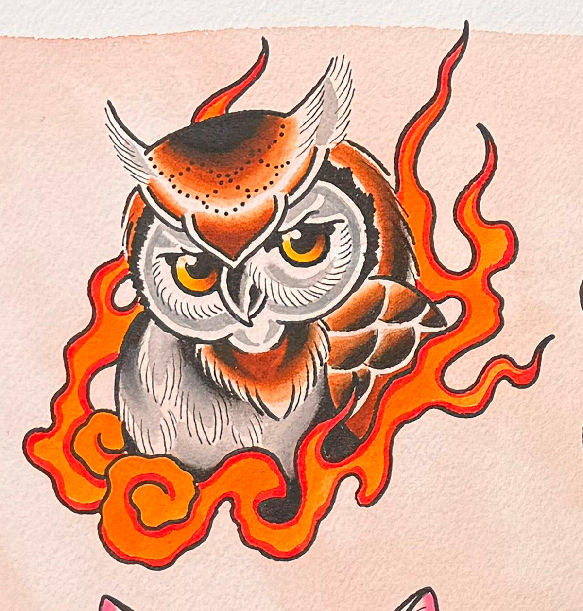 owl on fire